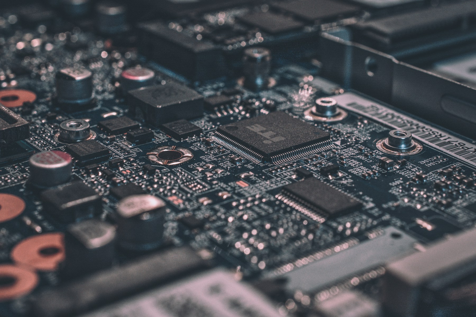 Electronic circuitry in close detail